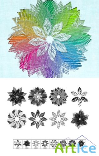 Art Flowers Brushes Set for Photoshop