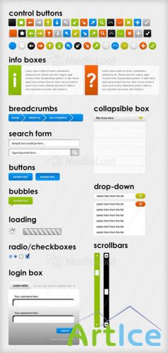 Massive Web Button and UI Set - MediaLoot