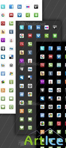 Social Media And Blogging Icon Set - MediaLoot