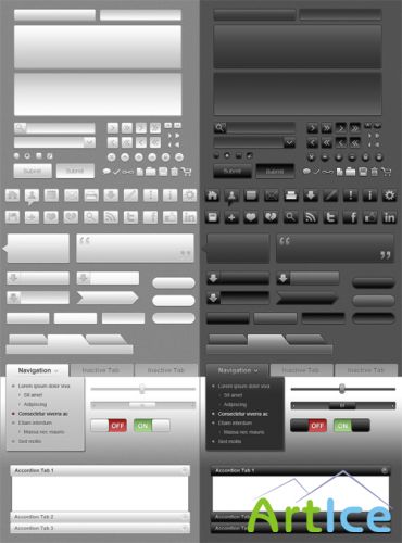 Dark UI Elements Pack