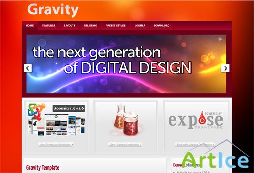 ThemeXpert - Gravity - Joomla 1.5-2.5 template