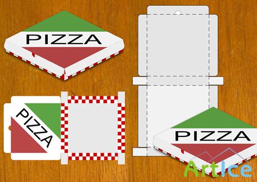 Pizza Box Design Template for Photoshop