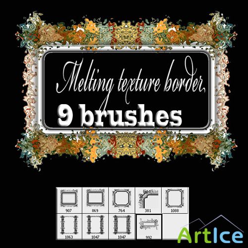 Melting texture border brushes for Photoshop