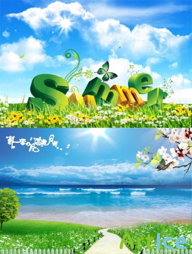 The spring weather, summer mood psd for Photoshop