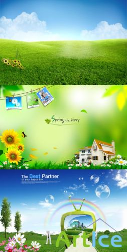 A new life of spring psd for Photoshop