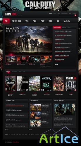 Gamebox Wordpress Template