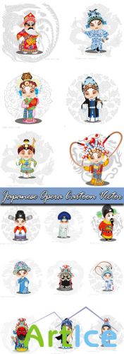 Japanese Opera Cartoon Vector