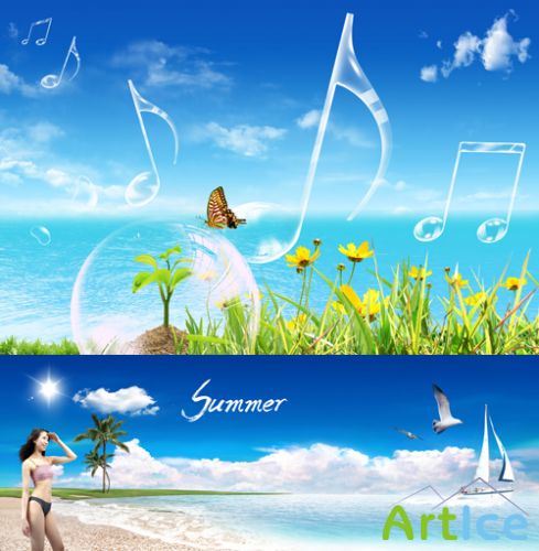 Fantastic summer psd for Photoshop