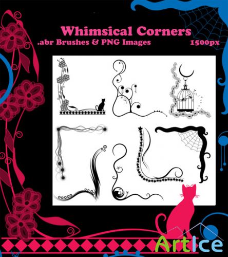 Whimsical Corner Brushes for Photoshop