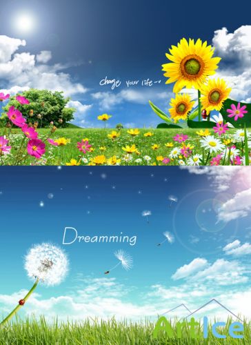 A beautiful blue sky psd for Photoshop