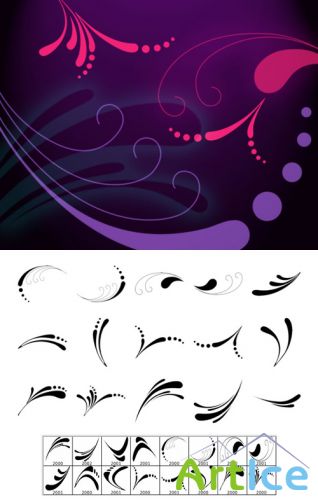 Single Swirlies Brushes Set for Photoshop