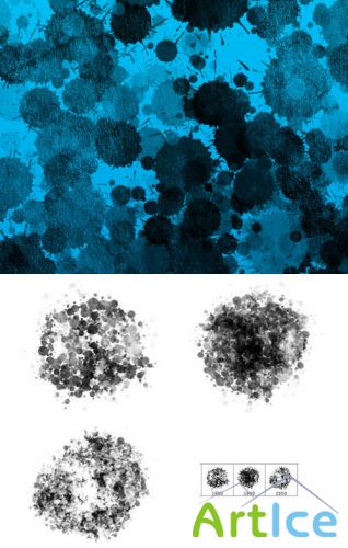 Splattered Texture Brushes Set for Photoshop