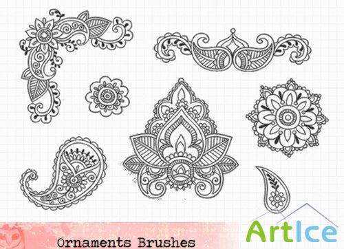 Ornaments Brushes Set for Photoshop