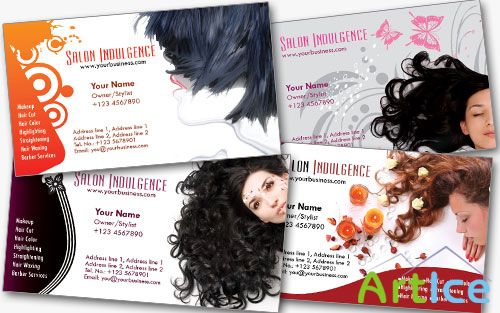 Salon Business Cards Psd for Photoshop