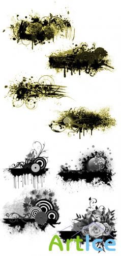 Paint Smear Brushes Set for Photoshop