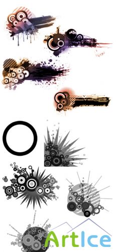 Mixed Collage Brushes Set for Photoshop