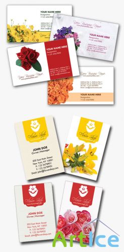 Florist Business Cards psd for Photoshop