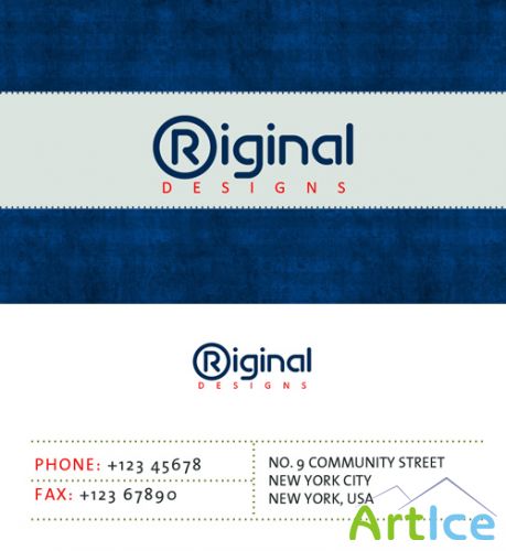 Retro Business Cards Psd for Photoshop