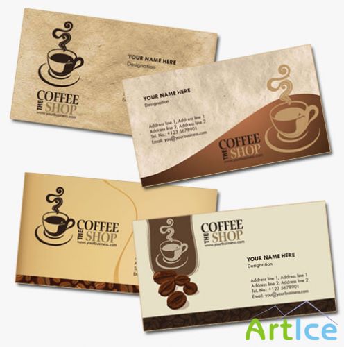 Coffee Shop Business Cards Psd for Photoshop