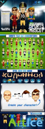 GraphicRiver - Animatable Sports Mascot Character Kit 240949