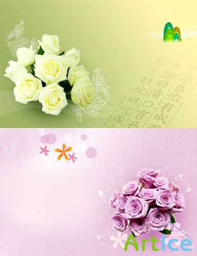 Beautiful Roses Psd Template for Photoshop