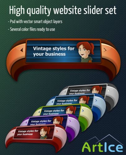 Web Slider Retro Set for Photoshop