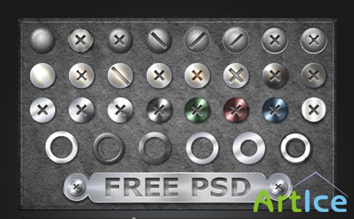 Bolts and Button Psd File for Photoshop