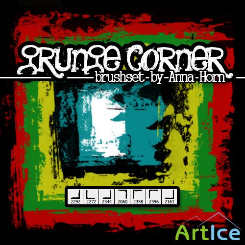 Brushes for Photoshop - Grunge Corner Pack 1