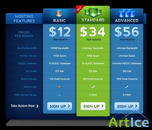 PSD Template - Pricing Table