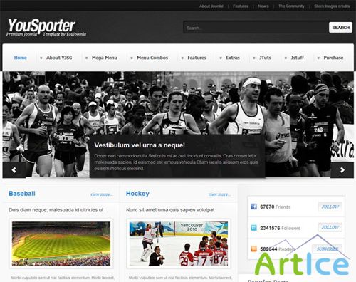 YouJoomla Yousporter Joomla 2.5 Template