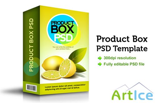 Product Box Psd Template for Photoshop