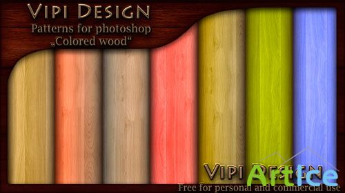 Patterns for Photoshop - Colored Wood