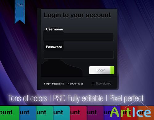 Clean Login Box for Photoshop