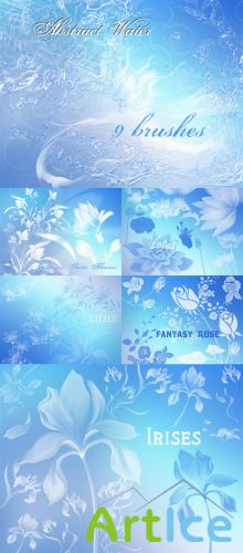 Abstract Water and Fantasy Flowers Brushes Pack for Photoshop