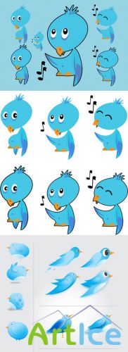 Twitter Bird Vectors for Photoshop