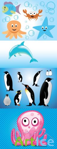 Sea Life Vector Cartoons for Photoshop