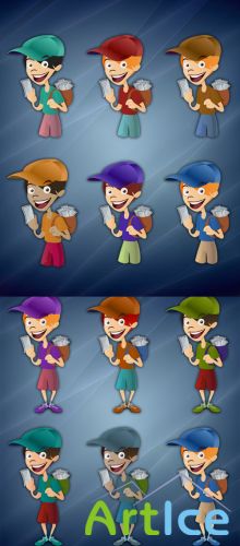 Messenger boy illustration for Photoshop - Aero