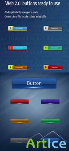 Web Button for Photoshop - Minimal