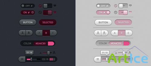 Plush UI Toggles PSD for Photoshop