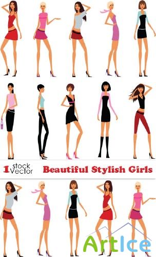 Beautiful Stylish Girls Vector