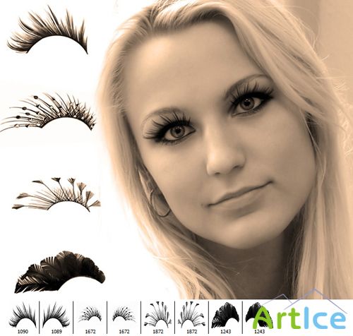 Fancy eyelashes brush set For Photoshop