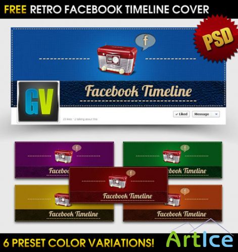 PSD Template - Retro Facebook Cover