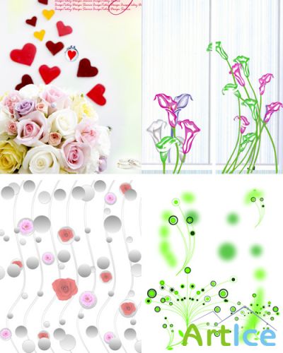 Sources For Photoshop - Different bouquets of flowers