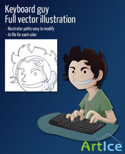 Keyboard Guy Vector for Photoshop