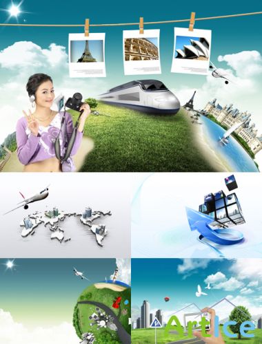 Collection Psd of bright travel