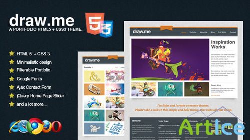 Mojo-Themes - draw.me HTML 5 + CSS 3 Portfolio Template - RIP