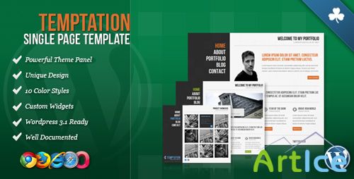 ThemeForest - Temptation - Single Page Wordpress Theme