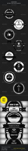 GraphicRiver - 8 Modern Retro Vintage Badges 2432164