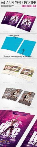 GraphicRiver A4 - A5 Flyer Mockup 04 - 2557645