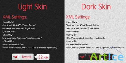 ActiveDen - AS3 Twitter Retweet Buttons with Retweet counter